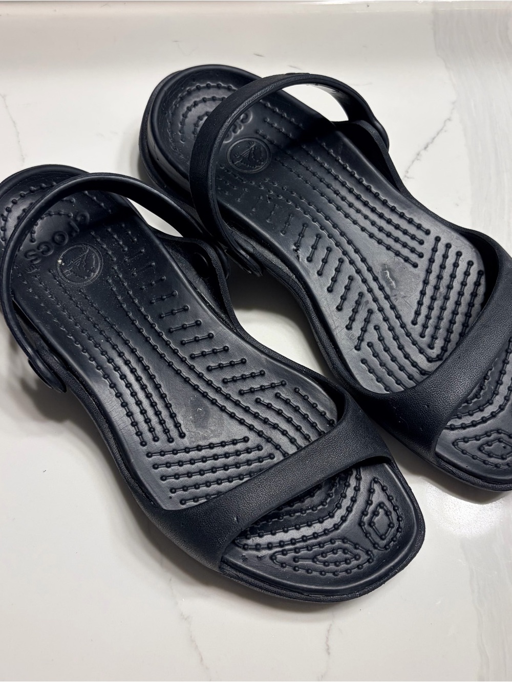 CROCS Women’s Black Slide Sandals with Textured Footbed